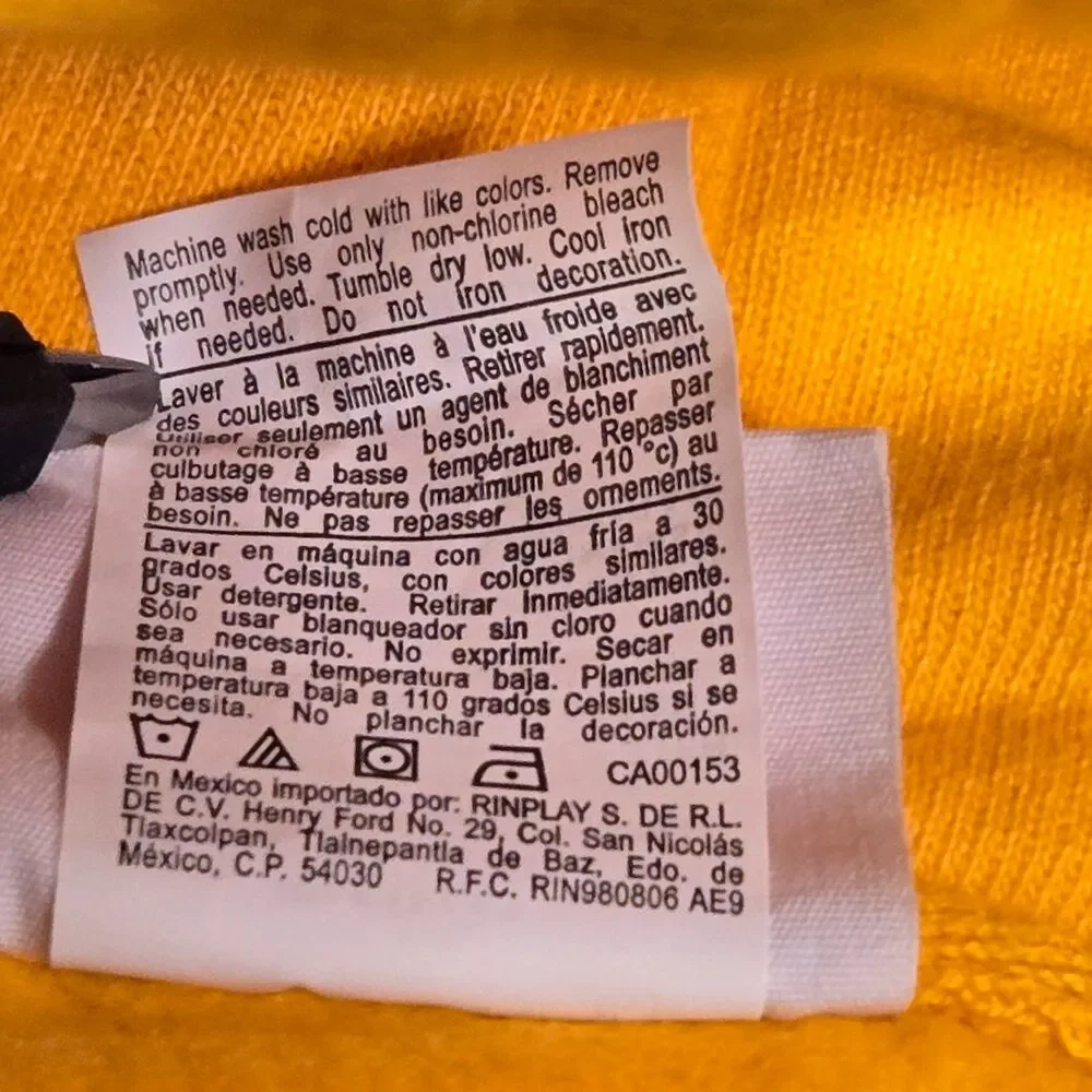 Champion Reverse Weave Hoodie C Gold Yellow Unisex Pullover Sweatshirt Large - Picture 5 of 12
